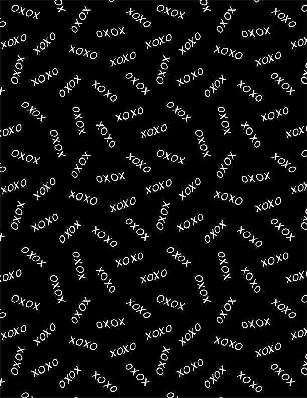 Happy Hearts Black XOXO