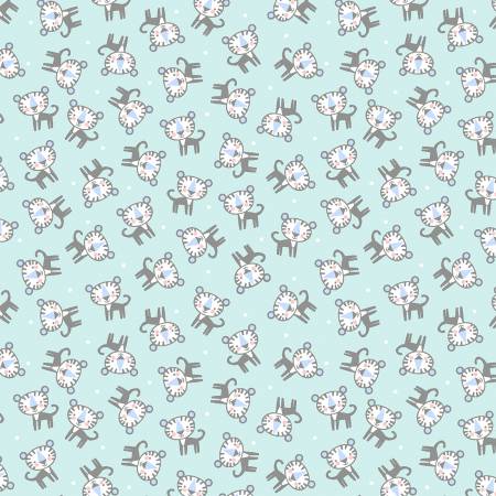 Turquoise Baby Tiger Flannel (Snuggle in the Jungle)