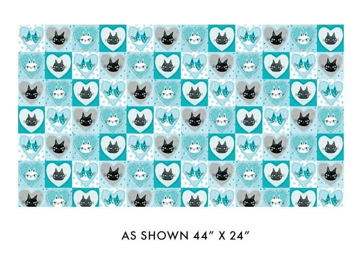 Cats & Hearts Turquoise
