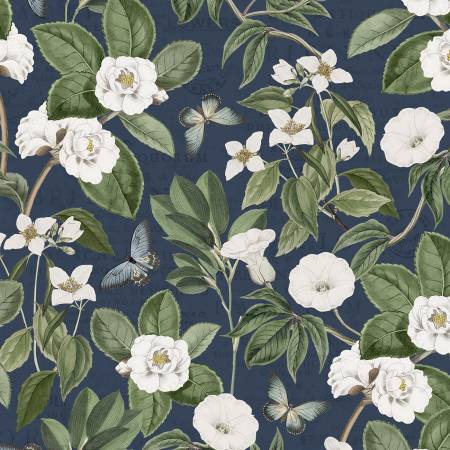 Garden Grace Navy Botanical All Over