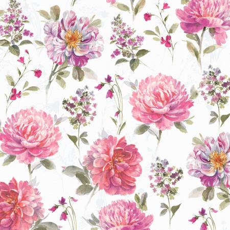 Blush Garden White Large Floral