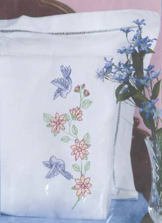 Birds Lace Edge Pillowcase