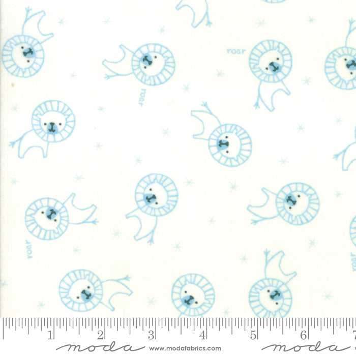 Soft Sweet Blue Cream lion Flannel
