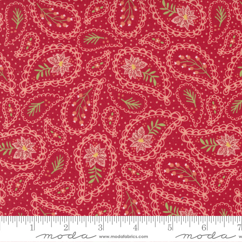Joyful Joyful Poinsettia Red Paisley