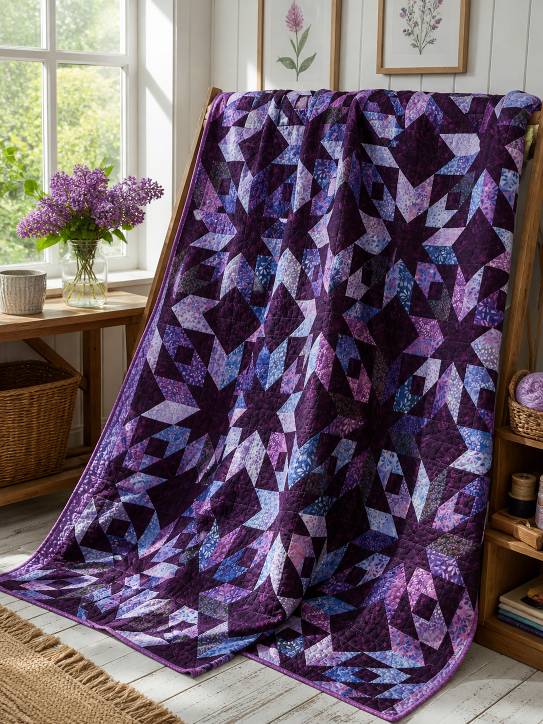 Same Sky Kit 60" x 80" Dancing Petals Batiks