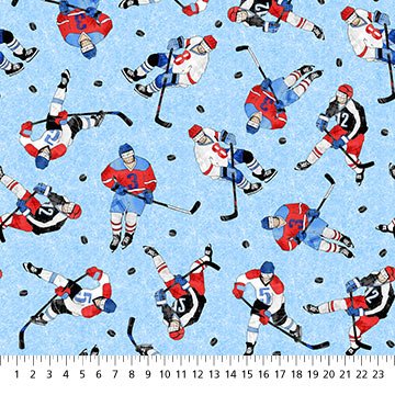 Winter Sports Blue Hockey Players