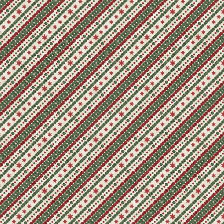 Woodland Snowman Cream Ticking Stripe