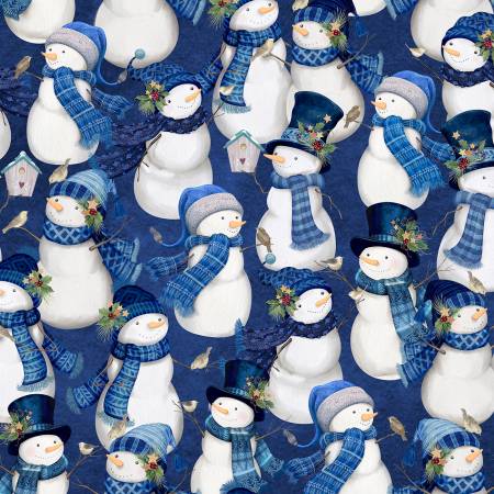 Let it Snow-man! Packed Snowmen Dark Blue