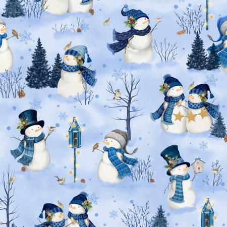 Let it Snow-man! Scenic Snowmen Light Blue