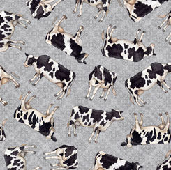 Greener Pastures COWS GRAY