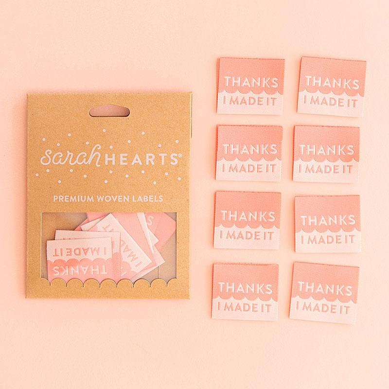 Sew in Labels Thanks I Made It LP105 Sarah Hearts#1