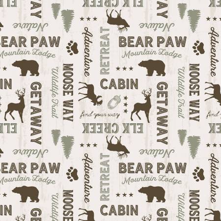 Wildlife Trail Cream Words All Over