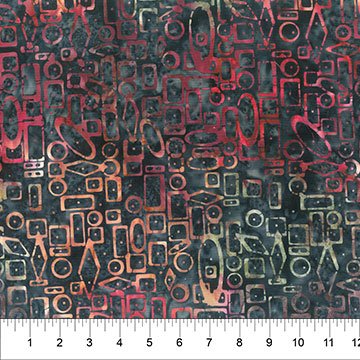 Quilting is my Voice Batik Geo Dots Charcoal