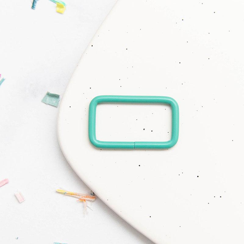 1.5" Rectangle Ring Turq SSCH49