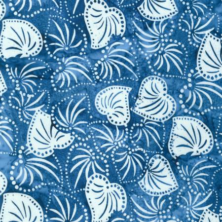 Kasuri Leaves Blueberry Batik