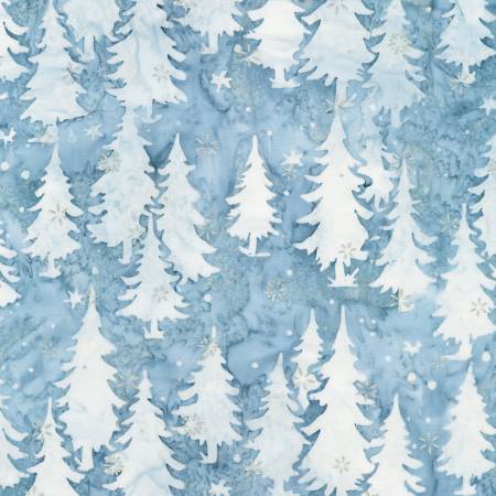 Winter Pines Trees Powder Batik