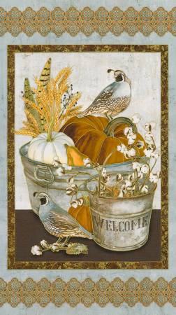 Warm Welcome Quail Panel Natural Approx 24" x 42"