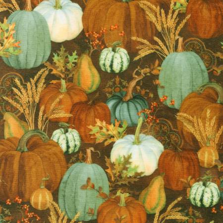 Pumpkins Brown Minky/Cuddle 60"