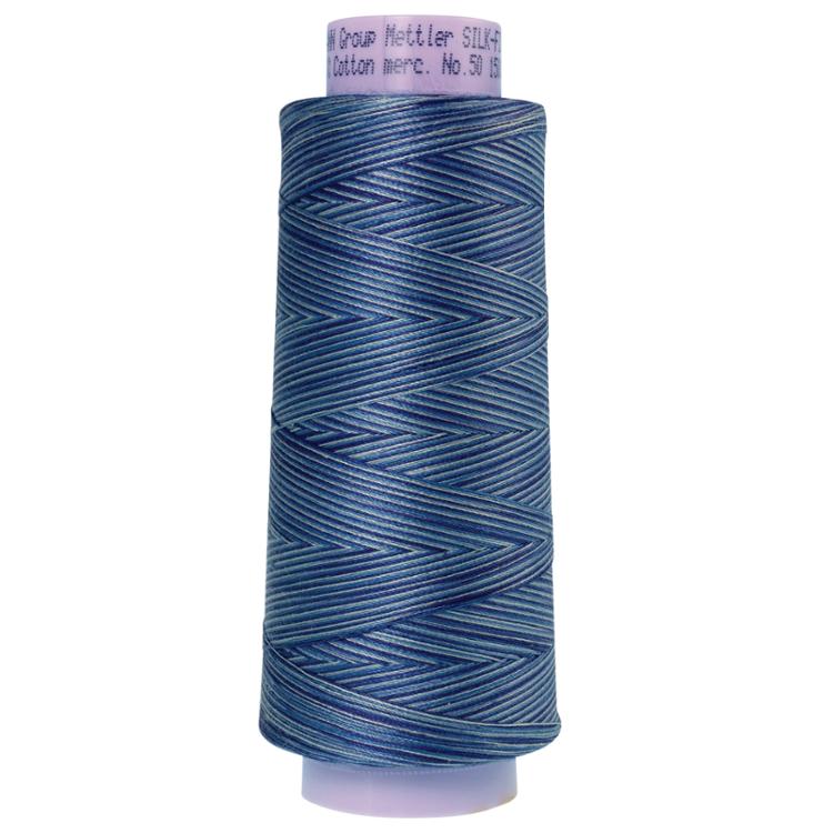 Silk Finish Variegated 50wt Cotton Thread 1500yd/1372M Evening Blue
