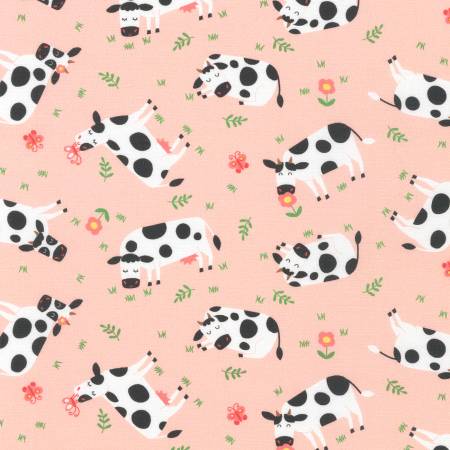 Cuddly Countryside Cows Pink
