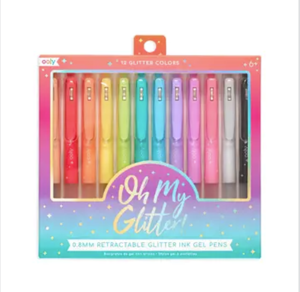 Oh My Glitter! Retractable Glitter Gel Pens - Set of 12