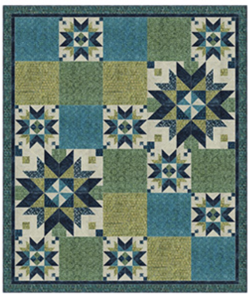 Star Burst Batik Quilt Kit 66.5" x 78.5" Quilt B