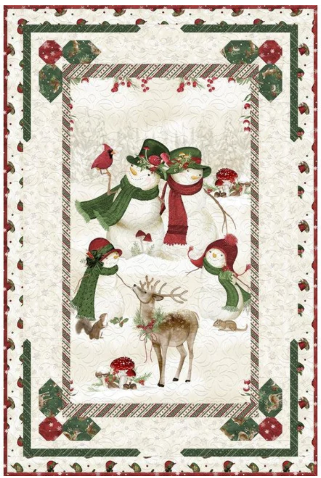 Basic Quilt #32 Woodland Snowman Kit 39" x 59"