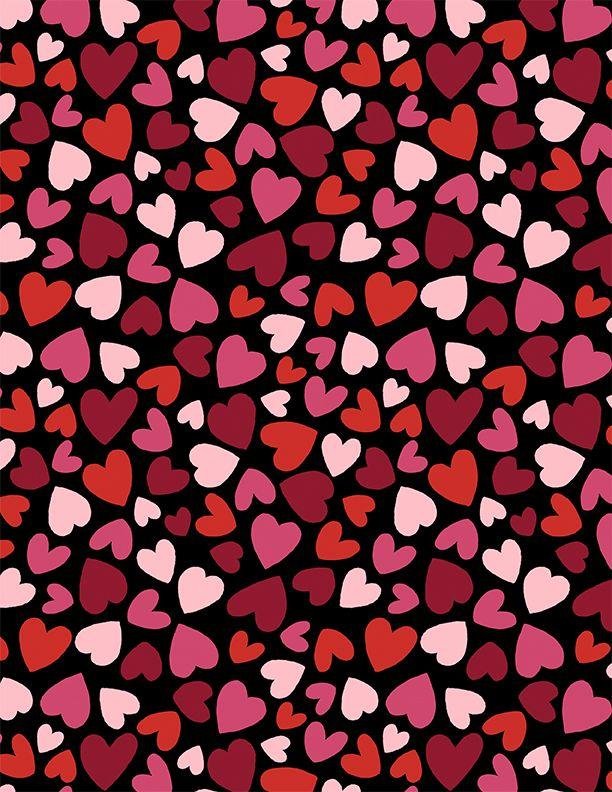 Happy Hearts Black Multi Hearts