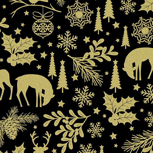 Holiday Sparkle Black Holiday Forest