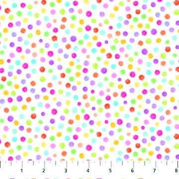 Spring Chicken Fuzzy Dots White