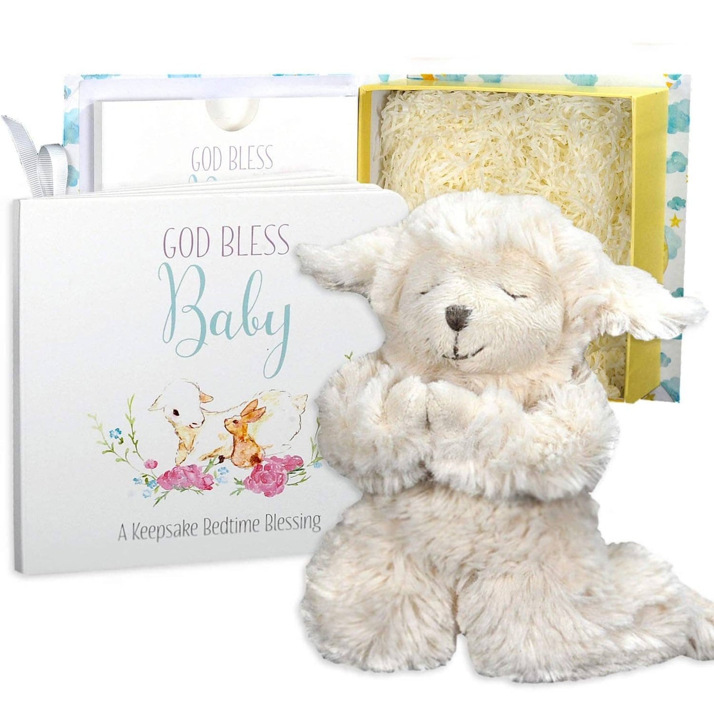 God Bless Baby Gift Set w/ book and praying lamb