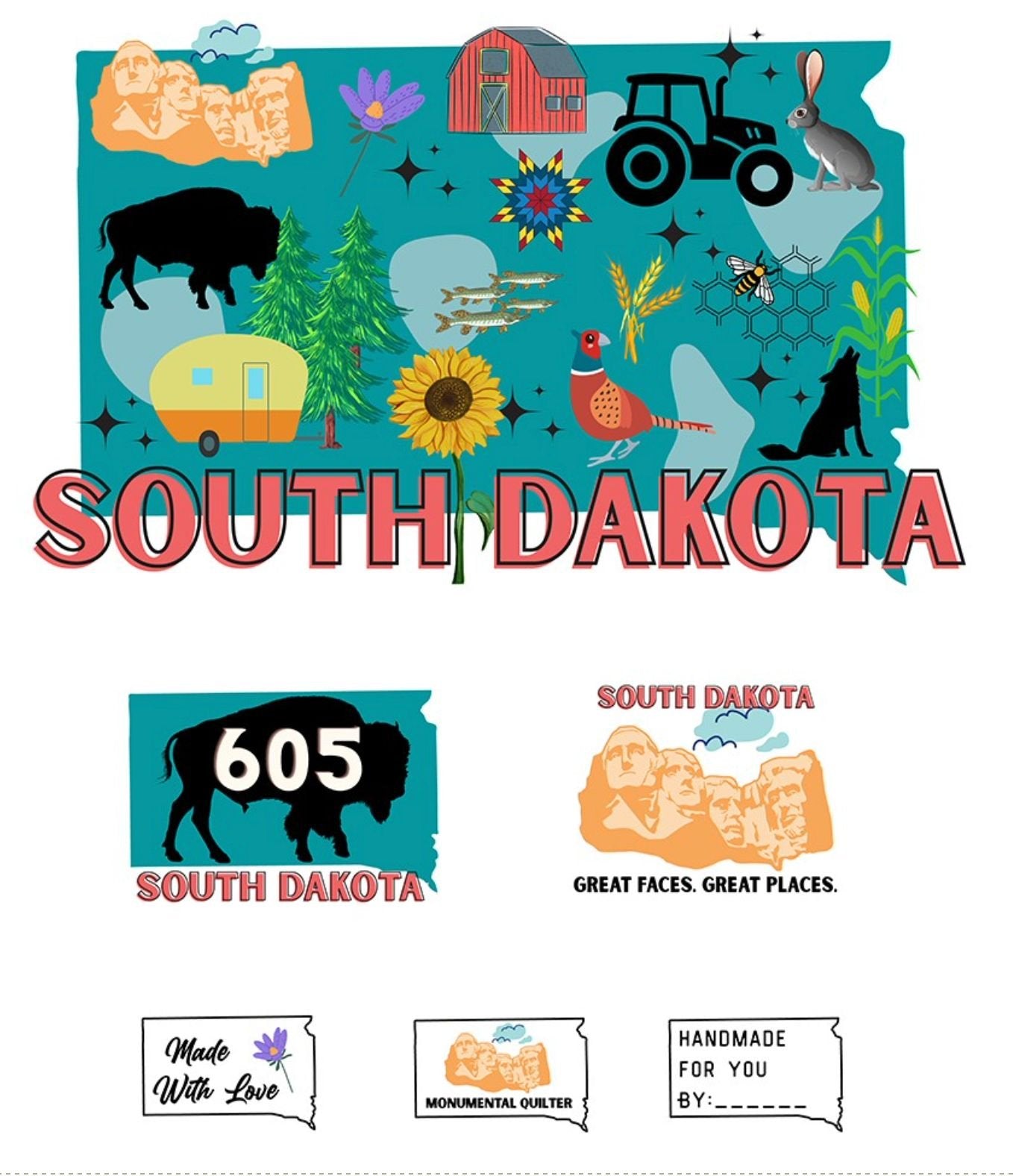Quilting Across the Dakotas Panel (South Dakota)