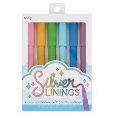 Silver Linings Outline Markers Set of 6