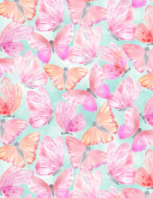Winged Whisper Teal/Pink Packed Butterflies