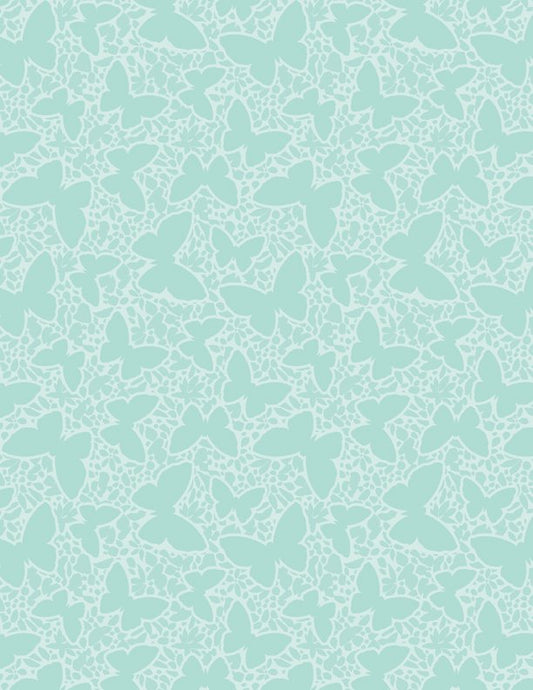 Winged Whisper Teal Tonal Butterflies