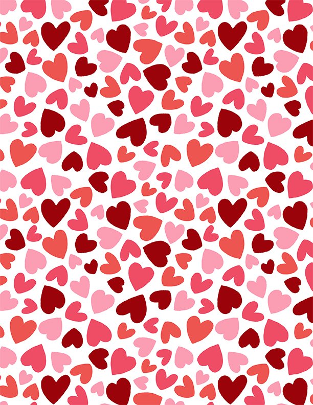 Happy Hearts White Multi Hearts