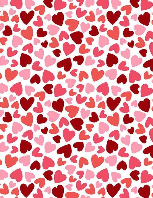 Happy Hearts White Multi Hearts