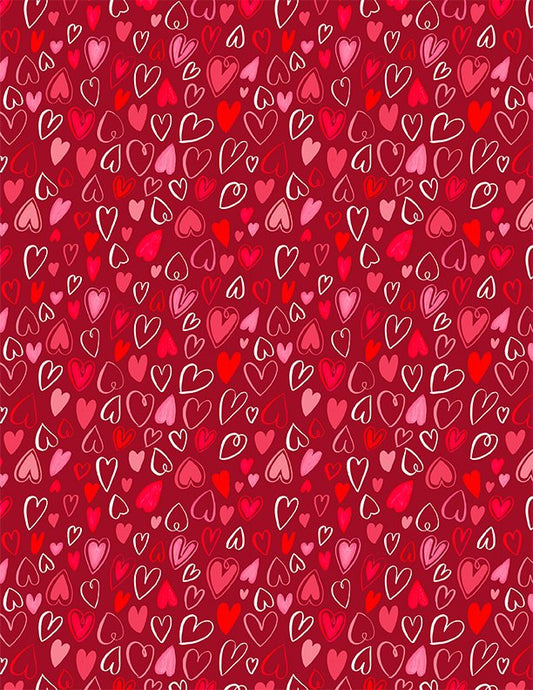 Happy Hearts Red Sketch Hearts