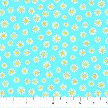 Spring Chicken Daisies Aqua