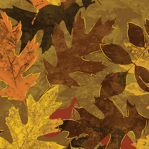 Leafy Splendor Flannel Sepia