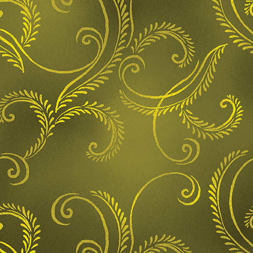 Harvest Scroll Flannel Green