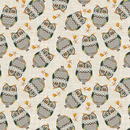 Hello Fall Light Natural Tossed Owls