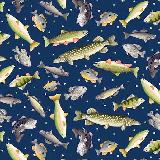 Sail Away Gone Fishing Navy