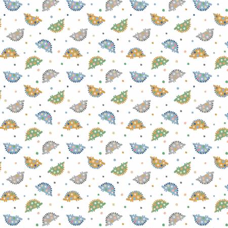 Baby Dino Flannel Dino & Dots White