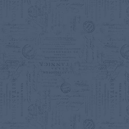 Garden Grace Navy Script Texture