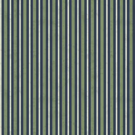 Garden Grace Navy Vertical Stripe
