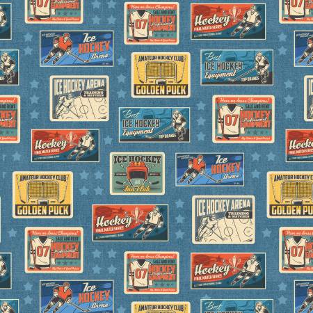 Ice Hockey League Patches Blue