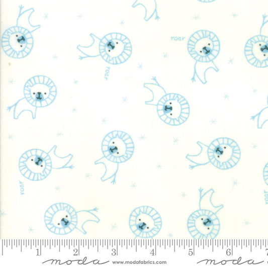 Soft Sweet Blue Cream lion Flannel