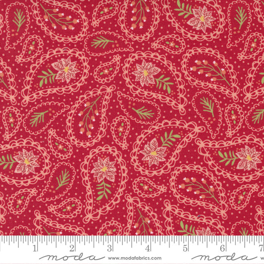 Joyful Joyful Poinsettia Red Paisley
