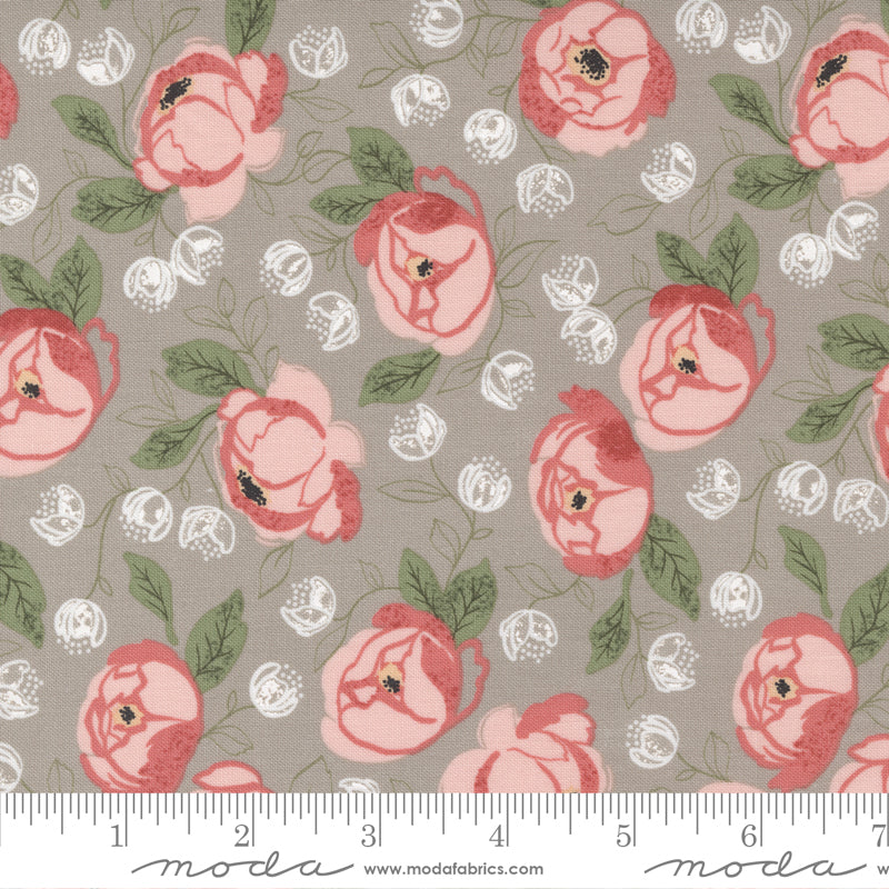 Country Rose Taupe Lg Floral